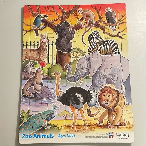 NOT ELIGIBLE FOR BUNDLE DEAL Patch 25-Piece Zoo Animals Puzzle - Picture 1 of 6
